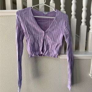 Garage Purple Button Long Sleeve